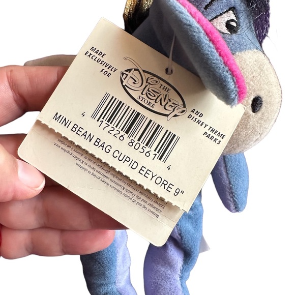 Vintage Disney Store Cupid Eeyore 9” Mini Bean Bag - Picture 5 of 8